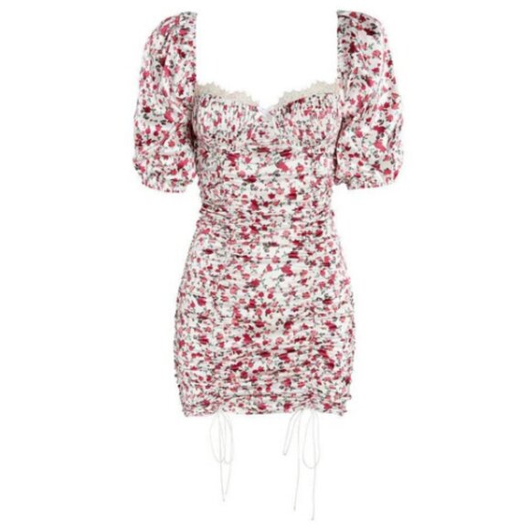 For Love And Lemons Dresses & Skirts - For Love & Lemons Melrose ruched rose Floral Mini Dress 38107